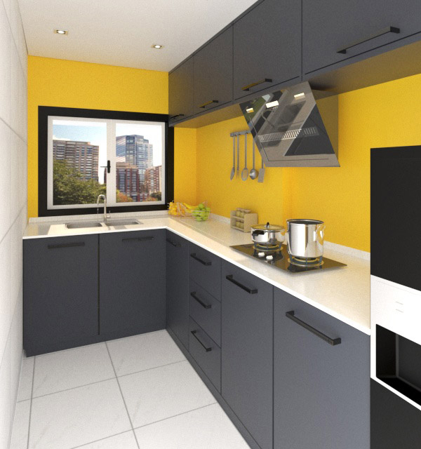 35期室内设计长期班色彩搭配作品:黄色北欧风格