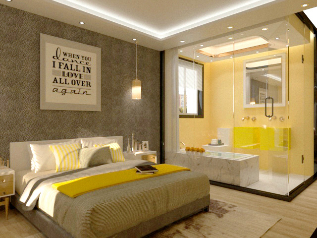 35期室内设计长期班色彩搭配作品:黄色北欧风格